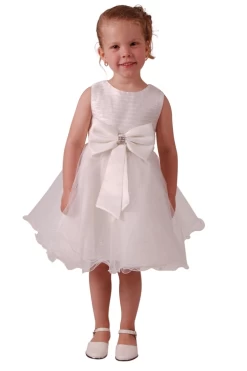 Bruidsmeisjesjurk Ivoor Met Strik En Tule