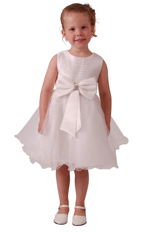 Bruidsmeisjesjurk Ivoor Met Strik En Tule