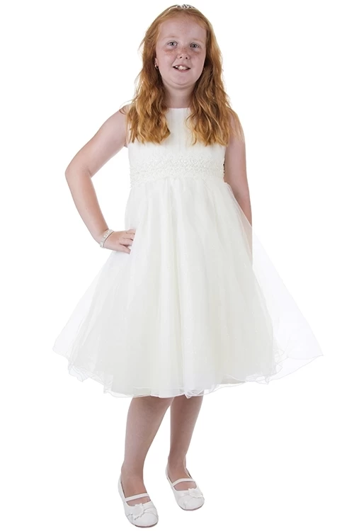 Bruidsmeisjesjurk Ivoor Met Tule - Afbeelding 2