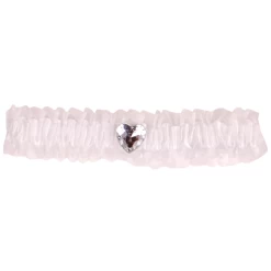 Kousenband Wit Met Strass Hartje
