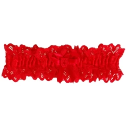 Kousenband Rood Kant Met Strikje En Roosje