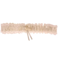 Kousenband Grote Maat - Ivoor Met Roosje