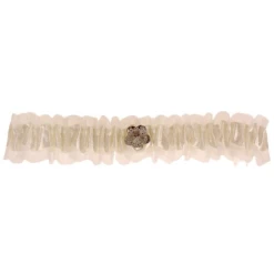 Kousenband Ivoor Met Strass Bloemetje