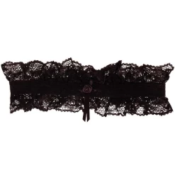 Kanten Zwarte Kousenband Met Roosje