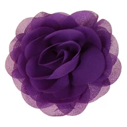 Haarklemmetje Met Paarse Bloem Van Chiffonstof - 8cm