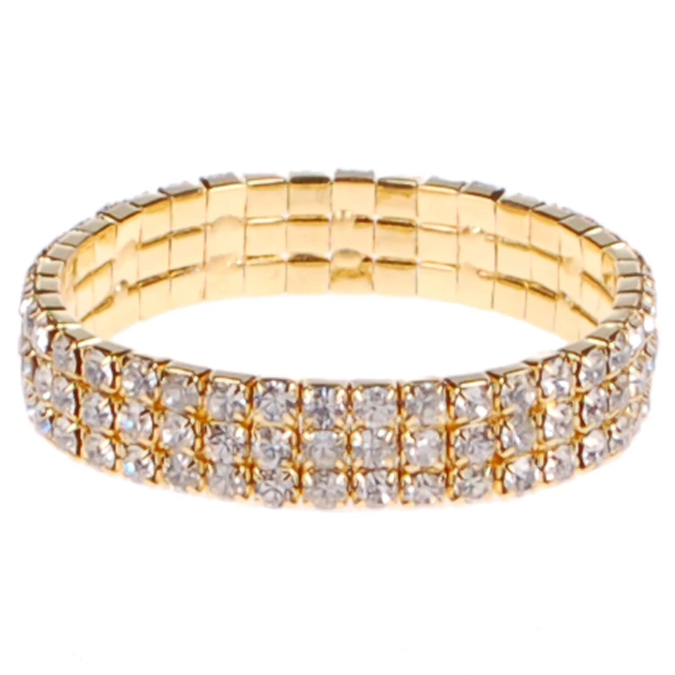 Dames Armband Goudkleurig Met Strass Steentjes