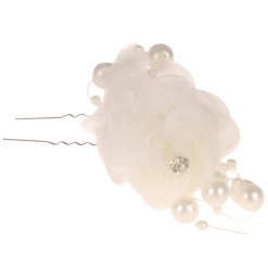 Haarsteker Bloem En Pareltjes Ivoor