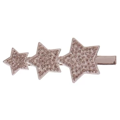 Haarclip Met 3 Zilverkleurige Sterren Met Strass - 6cm