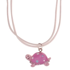 Kinderketting Schildpad Wit Met Roze - 2,5x1,5cm