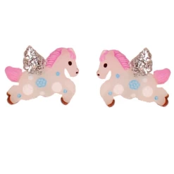 Kinderoorbelletjes Paardjes Wit - 2x1,5cm