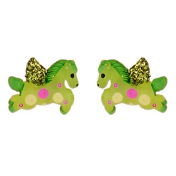 Kinderoorbelletjes Paardjes Groen - 2x1,5cm