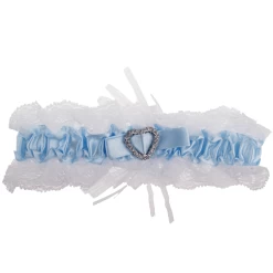 Kousenband Wit Met Blauw