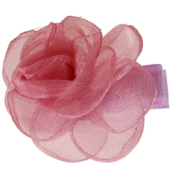 Haarclipje Met Organza Bloemetje Oudroze - 5 Cm