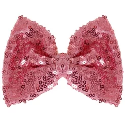 Haarclip Met Organza Strik Met Pailetten Oudroze - 12 Cm