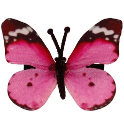 Haarclipje Met Stoffen Vlinder Vlindertje Roze- 6 Cm