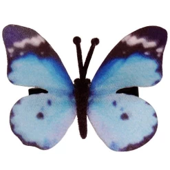 Haarclipje Met Stoffen Vlinder Vlindertje Blauw - 6 Cm