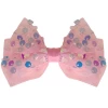 Haarclip Met Roze Organza Strik Met Pailetten - 11 Cm