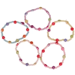 Setje Van 5 Kinderarmbandjes Met Bloemetjes In Verschillende Kleuren