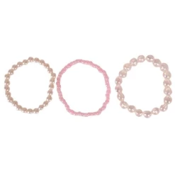 Setje Van 3 Kinderarmbandjes - Roze, Ivoor En Doorzichtig