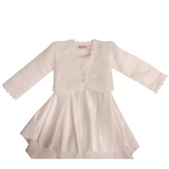 Meisjesbolero Ivoor Met Bloemetjes Langs Randen