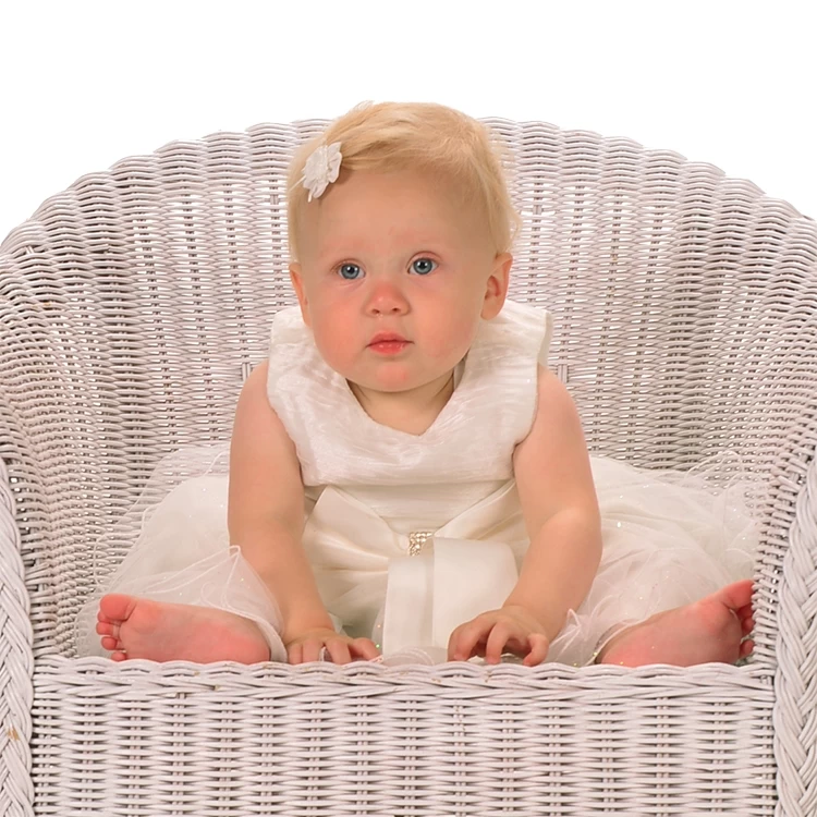 Bruidsmeisjesjurk Ivoor Met Strik En Tule - Afbeelding 7