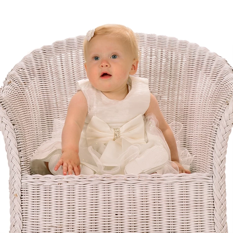 Bruidsmeisjesjurk Ivoor Met Strik En Tule - Afbeelding 6