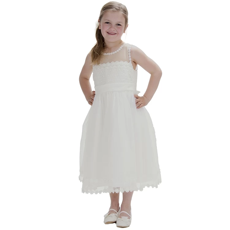 Meisjesjurk Ivoor Met Organza - Afbeelding 5