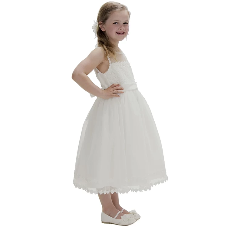 Meisjesjurk Ivoor Met Organza - Afbeelding 3