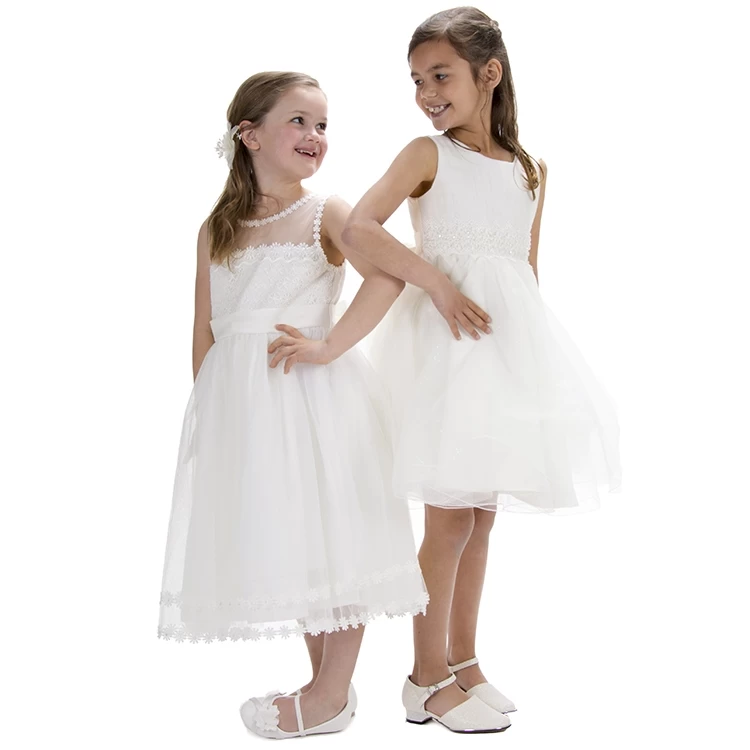 Bruidsmeisjesjurk Ivoor Met Tule - Afbeelding 7