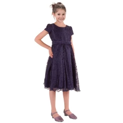 Meisjesjurk Donkerblauw Met Mouwtje