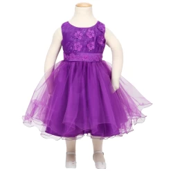 Meisjesjurk Paars Met Bloemetjes En Tule