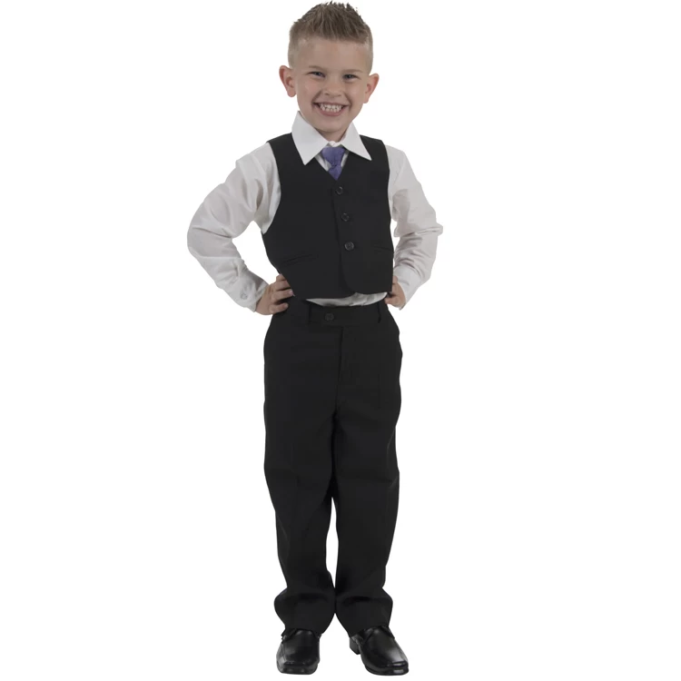 Luxe Kinderkostuum Effen Zwart 3-delig - Afbeelding 5