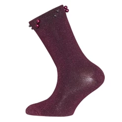 Ewers Kindersokken Wijnrood Met Glittergaren En Pareltjes