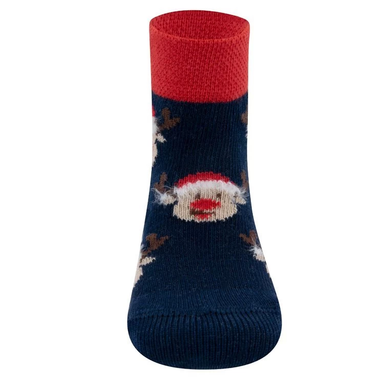 Ewers Dubbelpak Babysokken/Peutersokken Kerstrendier Donkerblauw - Afbeelding 4
