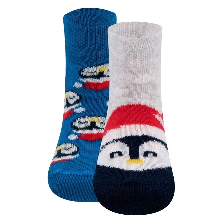 Ewers Dubbelpak Babysokken/Peutersokken Kerstpinguin - Afbeelding 2
