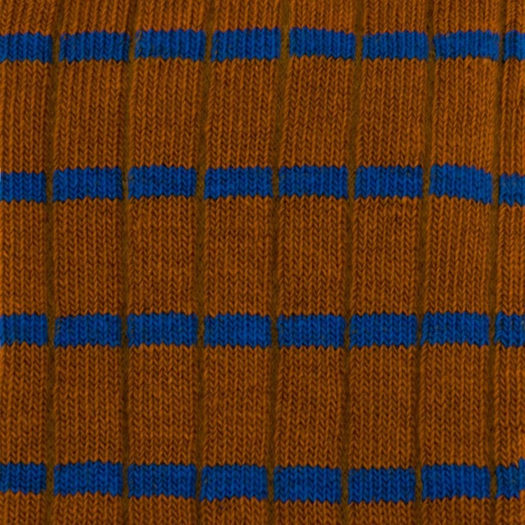 Ewers Set Van 3 Paar Kindersokken - Ribsokken Met Strepen - Oranjebruin/Blauw - Afbeelding 6