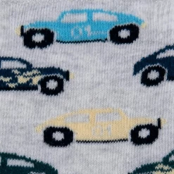 Set Van 3 Paar Kindersokken - Auto's/Strepen/Effen - Grijs En Blauw - Ewers