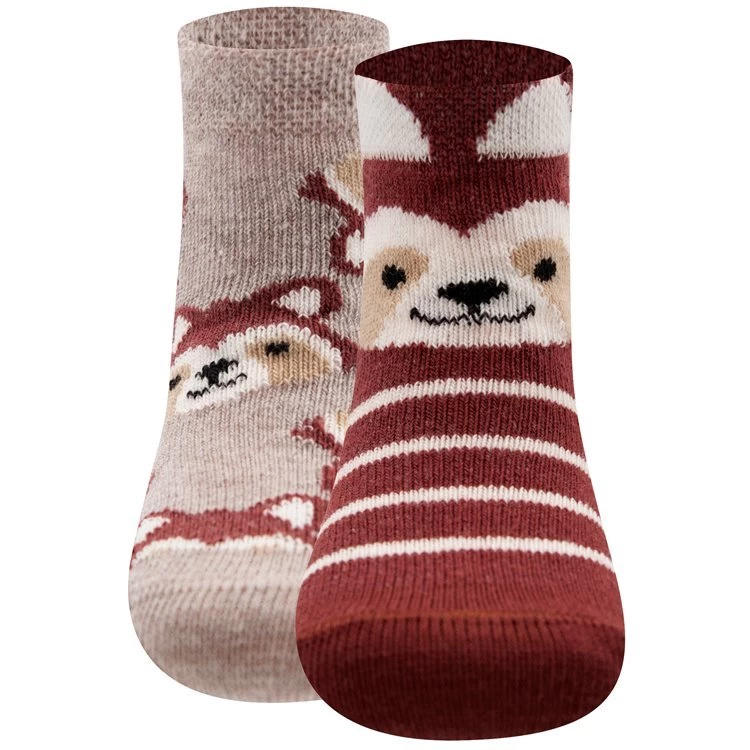 Babysokjes Met Wasbeertjes Bruin/Beige - Dubbelpak - Ewers - Afbeelding 2