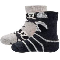 Babysokjes Met Wasbeertjes Donkergrijs/Lichtgrijs - Dubbelpak - Ewers