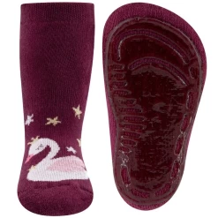 Ewers Antislipsokken Wijnrood Met Zwaantje En Glittergaren