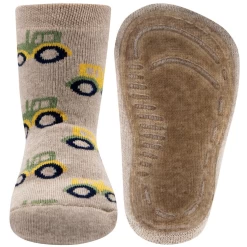 Antislipsok Beige Met Groen/Gele Trekkers - Ewers