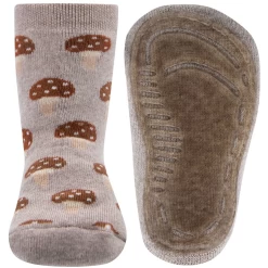 Antislipsok Beige Voor Volwassenen - Bruine Paddenstoelen Met Stippen - Ewers