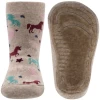 Antislipsok Voor Volwassenen Beige Met Gekleurde Eenhoorns - Ewers