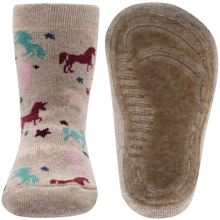 Antislipsok Beige Met Gekleurde Eenhoorns - Ewers