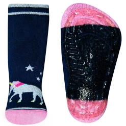 Ewers Antislipsok Donkerblauw Met Eenhoorn Van Glitters