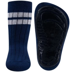 Antislipsokken Voor Volwassenen - Ribpatroon Blauw Met Witte Streepjes - Ewers