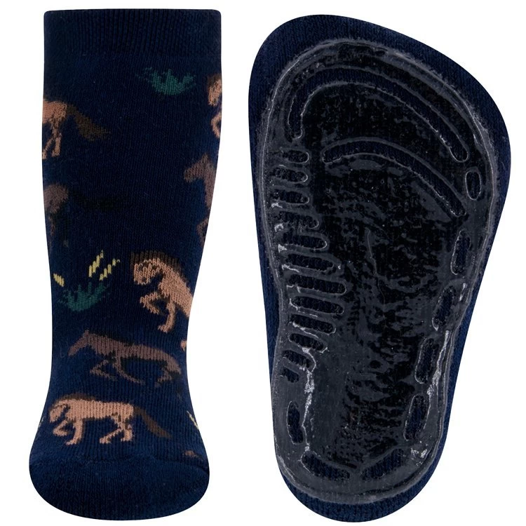 Ewers Antislipsokken Donkerblauw Met Paarden