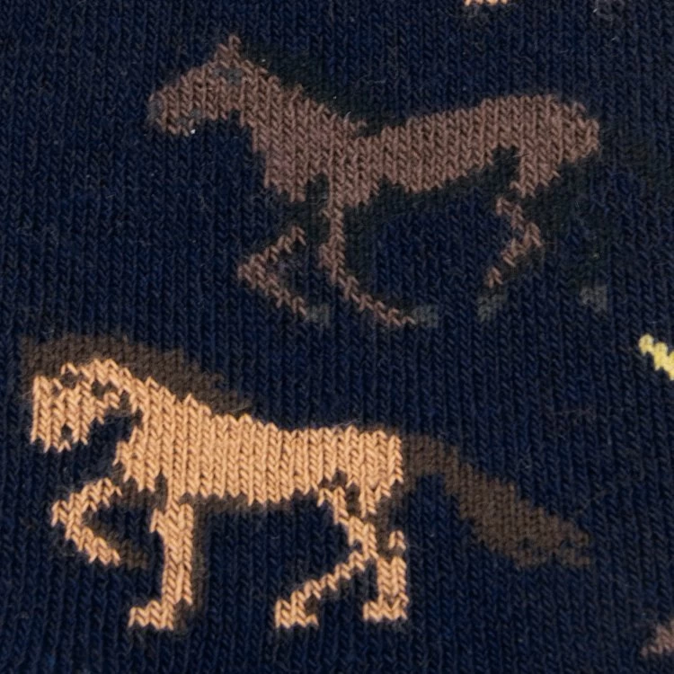 Ewers Antislipsokken Donkerblauw Met Paarden - Afbeelding 2