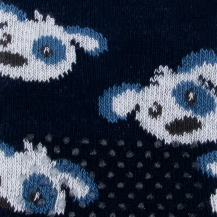 Ewers Antislipsokjes Met Nopjes - Donkerblauw Met Hondenkoppen - Afbeelding 2
