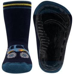 Antislipsok Donkerblauw Met Lichtblauwe Monstertruck Auto - Ewers